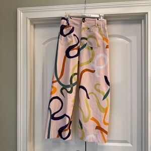 🎨 Anthropologie Maeve Colette Wide Leg Cropped Pants – Magic Fabric – Size 28